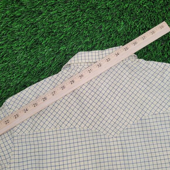 Vintage Ely-Cattleman Pearl Snap Button Shirt XL 23x32 Plaid - Picture 3 of 11